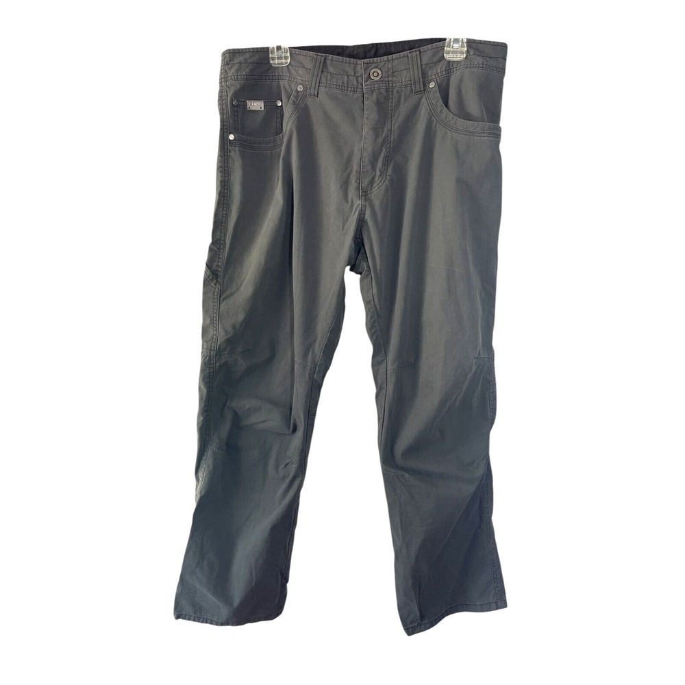 Kuhl Revolvr Men's Cargo Hiking Pants Gray/Green 36x30 Vintage Patina Dye